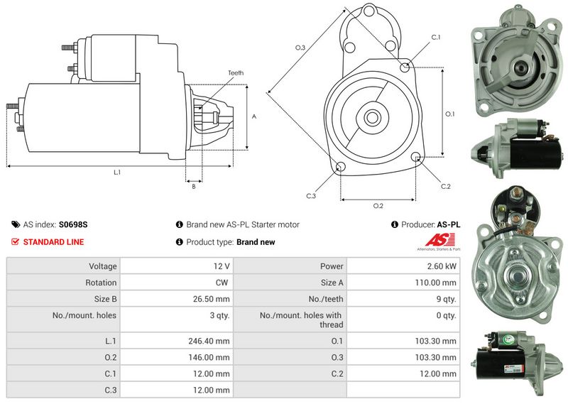 AS-PL S0698S Starter