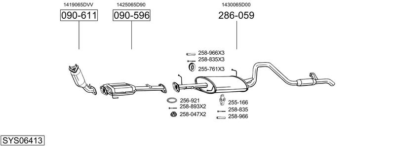 BOSAL kipufogórendszer SYS06413