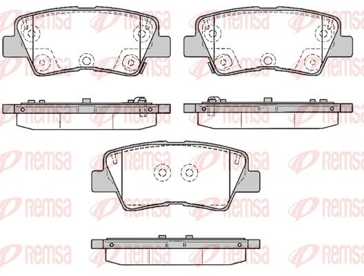Комплект гальмівних накладок, дискове гальмо, Remsa 1362.85