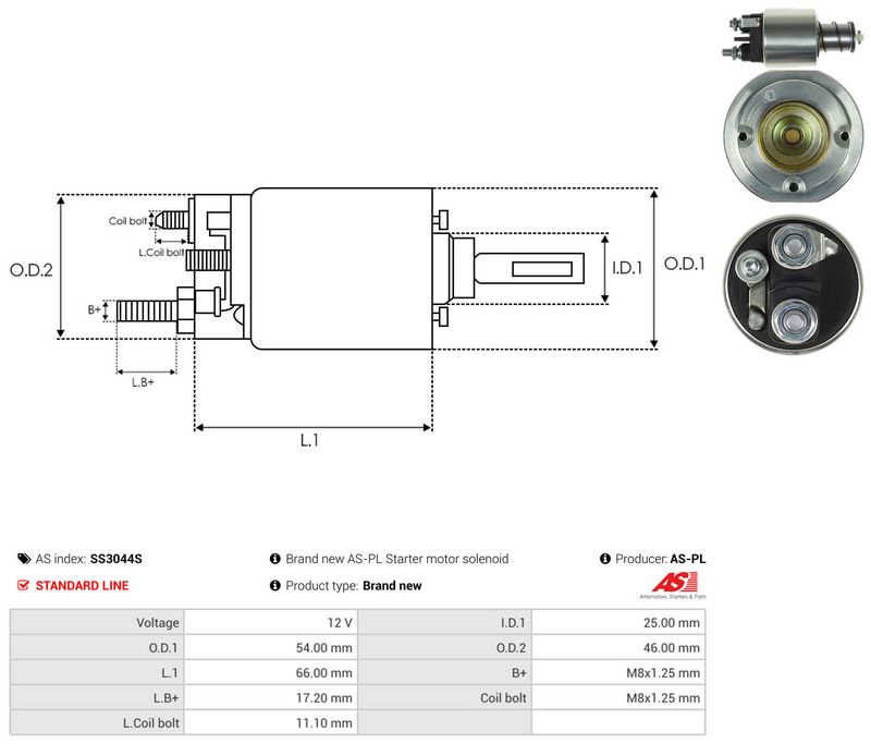 Magnetlülitus, starter, AS-PL SS3044S