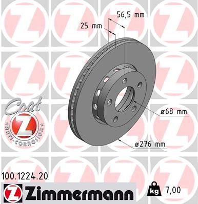 Гальмівний диск, Zimmermann 100.1224.20