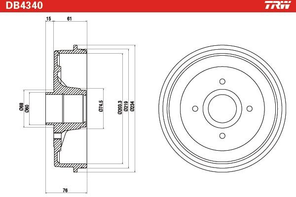 TRW DB4340 Brake Drum