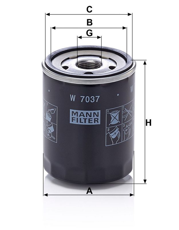 Õlifilter, MANN-FILTER W 7037