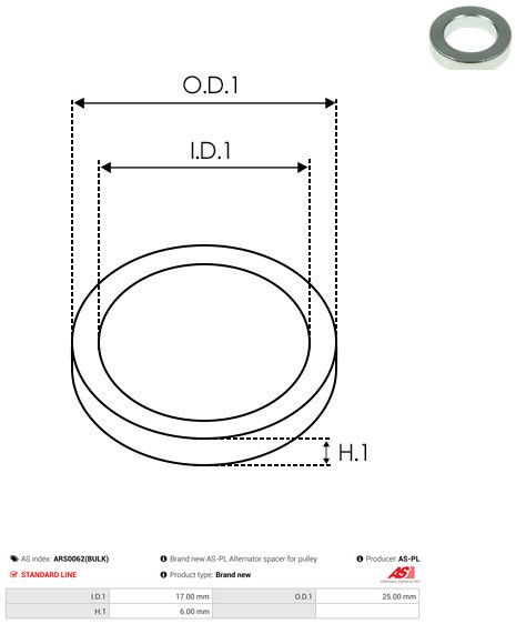 AS-PL ARS0062(BULK) Repair Set, alternator