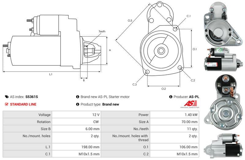 Starter, AS-PL S5361S
