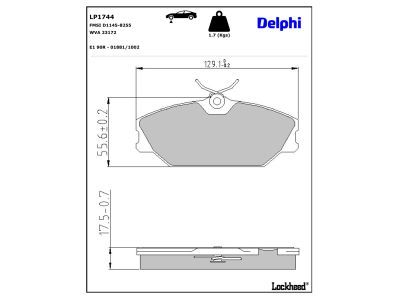 DELPHI LP1744 Brake Pad Set, disc brake