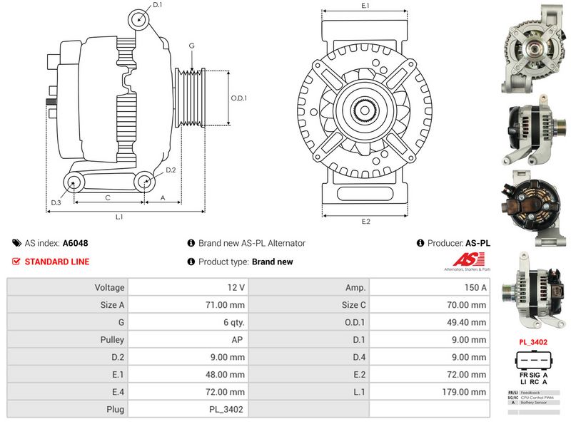 AS-PL A6048 Alternator