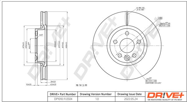 Гальмівний диск Drive+ DP1010.11.0504