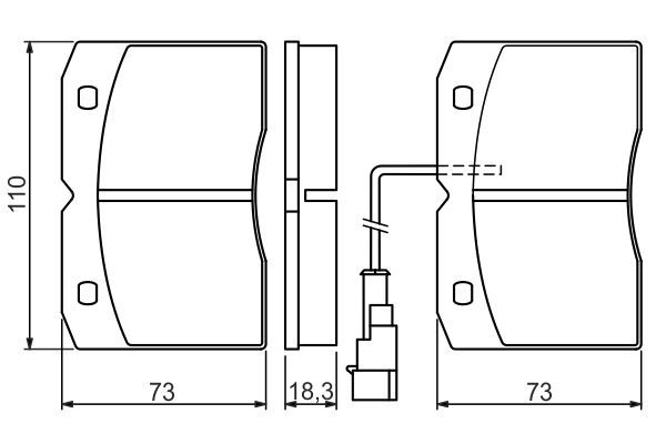 Комплект гальмівних накладок, дискове гальмо, Bosch 0986494276