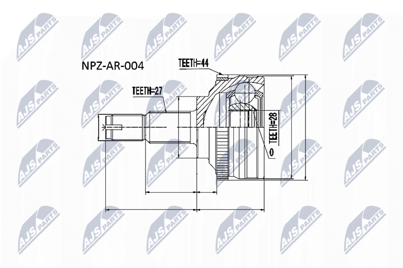 NTY csuklókészlet, hajtótengely NPZ-AR-004