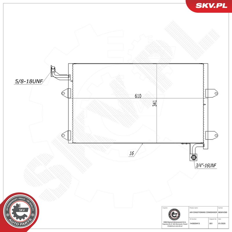 Kondensaator, kliimaseade, ESEN SKV 86SKV260