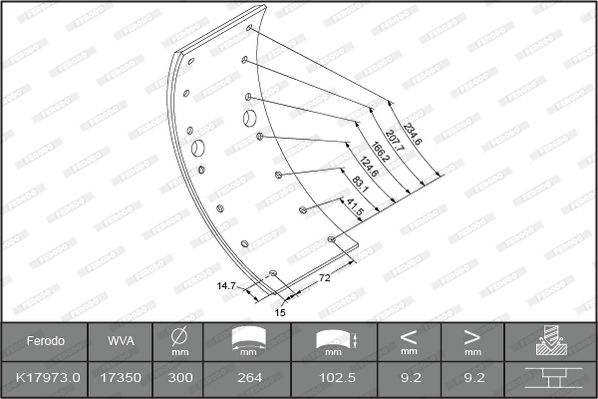 Ferodo Brake Lining Kit, drum brake K17973.0-F3658
