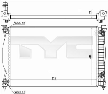 Радіатор, система охолодження двигуна, Tyc 702-0014-R