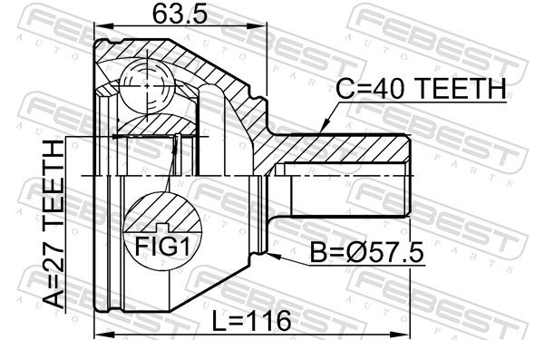 FEBEST 2910-FLIIF Joint Kit, drive shaft