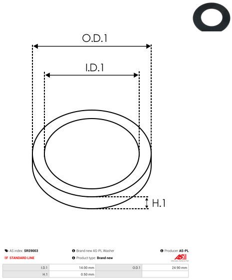 Remondikomplekt, generaator, AS-PL SRS9003