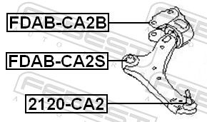 FEBEST FDAB-CA2S Mounting, control/trailing arm