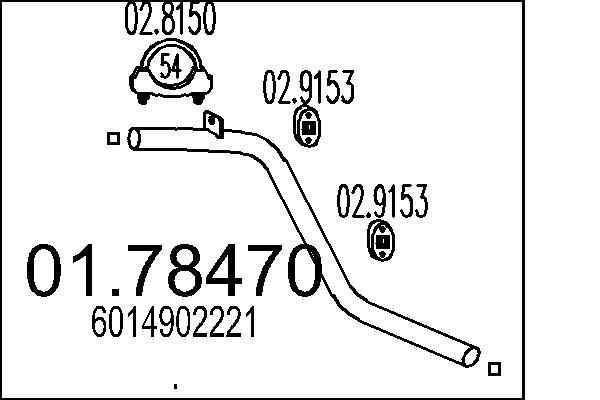 MTS kipufogócső 01.78470