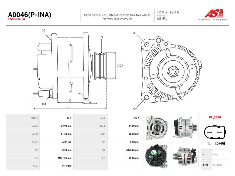 Generaator, AS-PL A0046(P-INA)