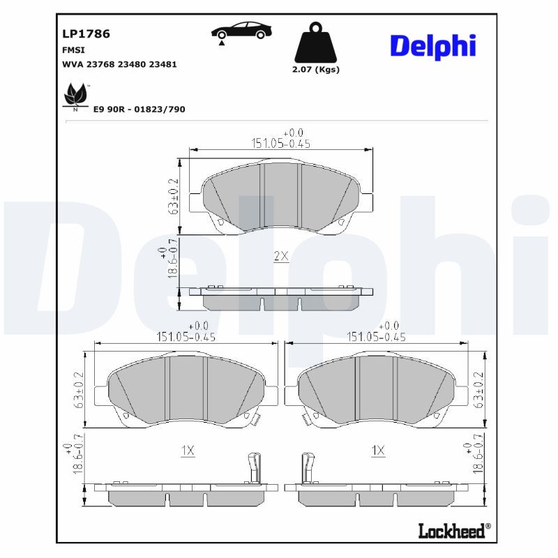 DELPHI LP1786 Brake Pad Set, disc brake