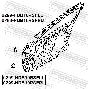 FEBEST 0299-HDB10RSFRU Door Hinge