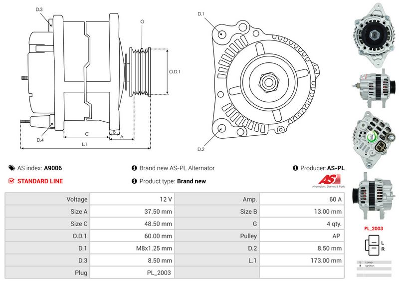 AS-PL A9006 Alternator