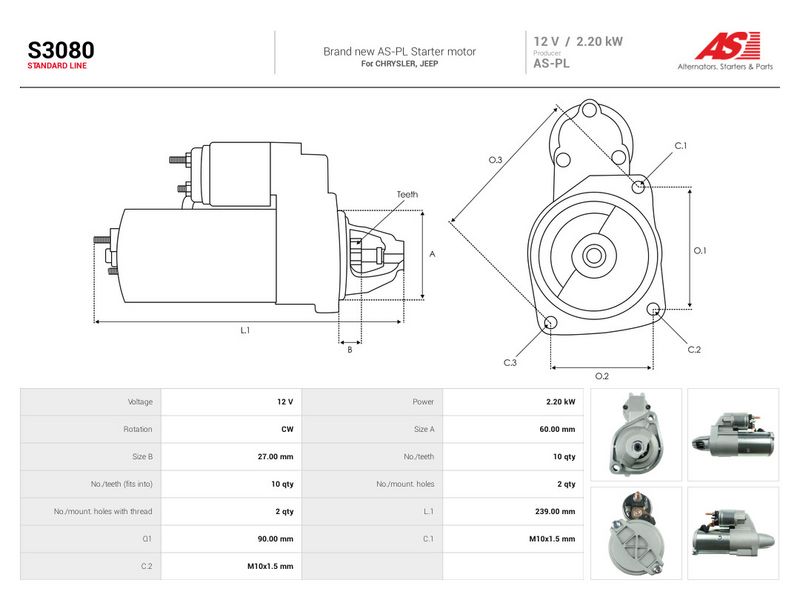 Starter, AS-PL S3080