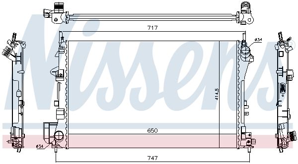 Радіатор охолодження OPEL VECTRA C (02-) 1.6/1.8 (вир-во Nissens)