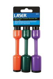 Laser Tools Wheel Nut Torsion Socket Set 3pc