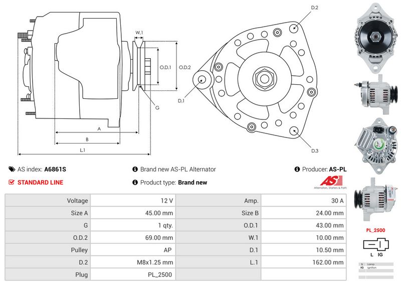 AS-PL A6861S Alternator