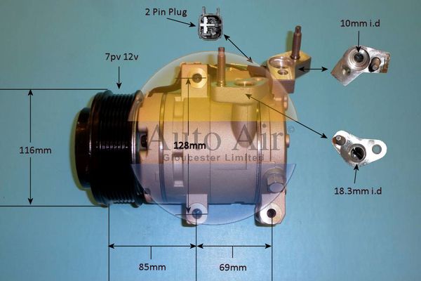 Auto Air Gloucester Compressor, air conditioning 14-0130P