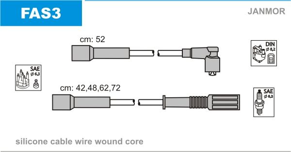 Комплект проводів високої напруги, Janmor FAS3