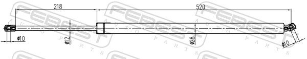 Gaasivedru, pagasi-, veoruum, FEBEST 23117-012