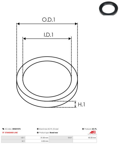 Remondikomplekt, generaator, AS-PL SRS0197S