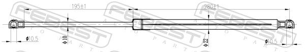 FEBEST 05117-004 Gas Spring, bonnet