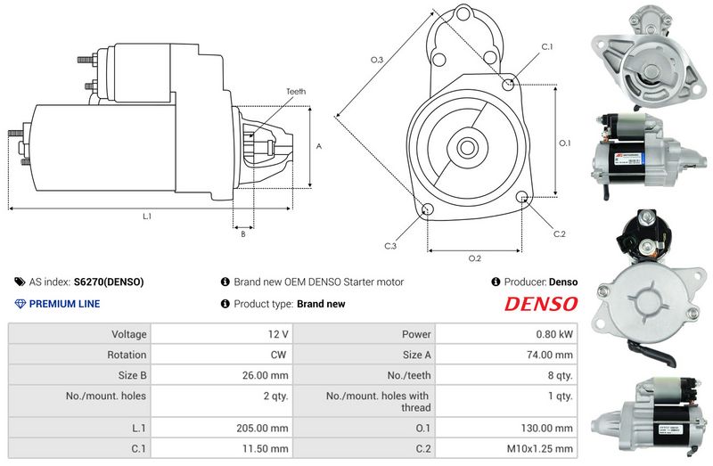 AS-PL S6270(DENSO) Starter