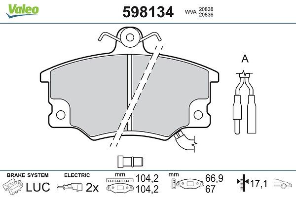 set placute frana,frana disc VALEO 598134