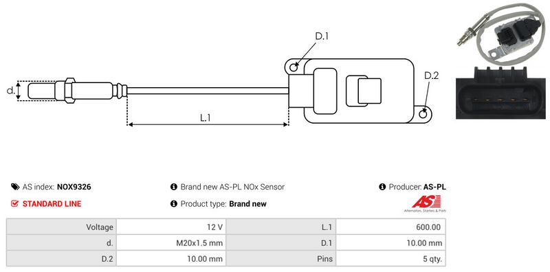 AS-PL NOX9326 NOx daviklis