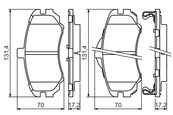 Комплект гальмівних накладок, дискове гальмо, Bosch 0986494426