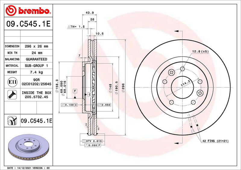 Комплект гальма, дискове гальмо, Brembo KT08019