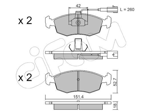 Set placute frana,frana disc 822-274-1 CIFAM