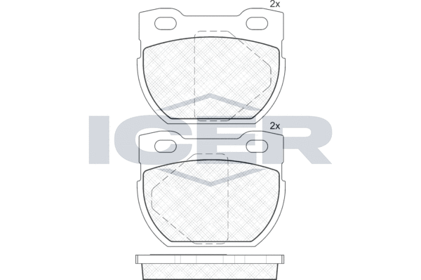 Комплект гальмівних накладок, дискове гальмо, Icer 141090