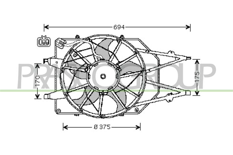 PRASCO ventilátor, motorhűtés FD420F003