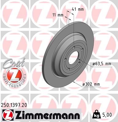 Гальмівний диск, Zimmermann 250.1397.20