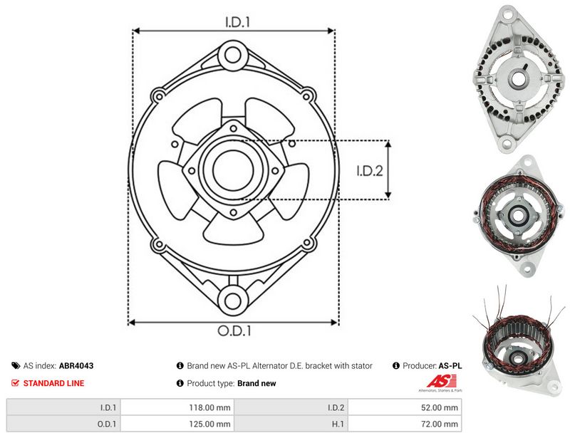 AS-PL ABR4043 Stator, alternator
