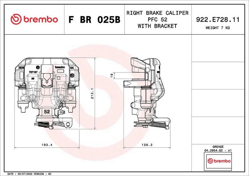 BREMBO FBR025B Stabdžių suportas