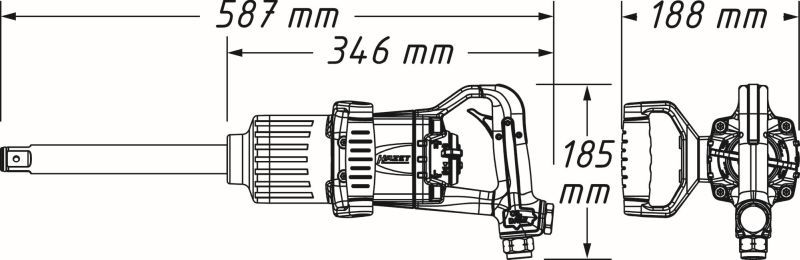 HAZET 9014P-1 Impact Wrench (compressed air)