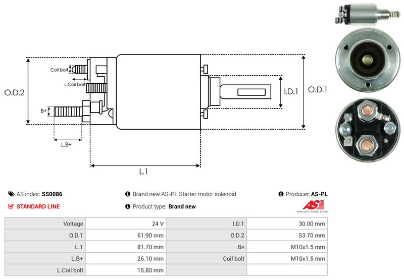 Magnetlülitus, starter, AS-PL SS0086