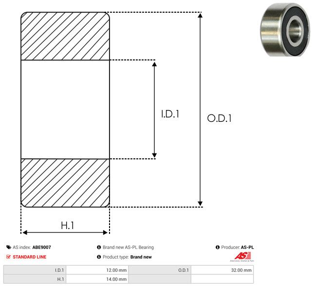 AS-PL ABE9007 Bearing