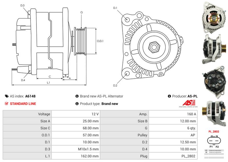 AS-PL A6148 Alternator