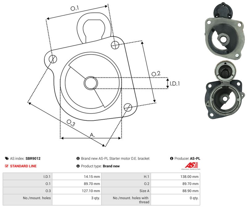 AS-PL SBR9012 Starter Lid, carburettor
